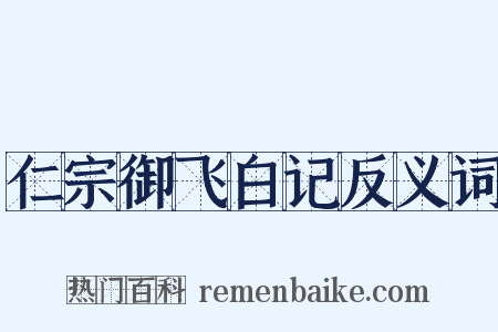 仁宗御飞白记反义词是什么意思的图片